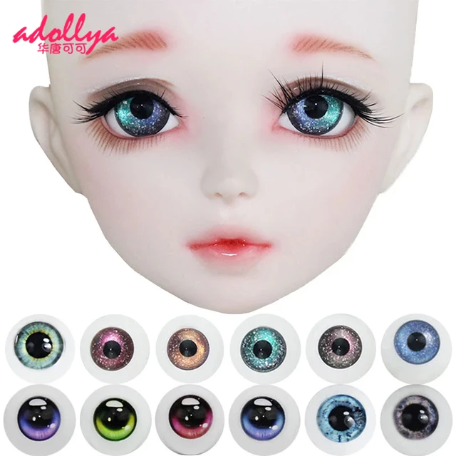 Adollya Eyes For Dolls Accessories Eyes For BJD SD Doll 14mm 16mm 18mm Cartoon Colorful Doll Eyeballs for 1/3 1/4 1/6 BJD Dolls 1