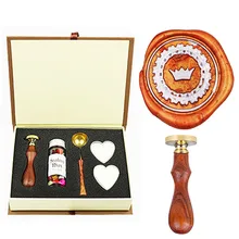 Императорская корона воск печать штамп Винтаж на заказ ваш дизайн Elegangt натуральный Палисандр Ручка уплотнения воск комплект печатей подарок