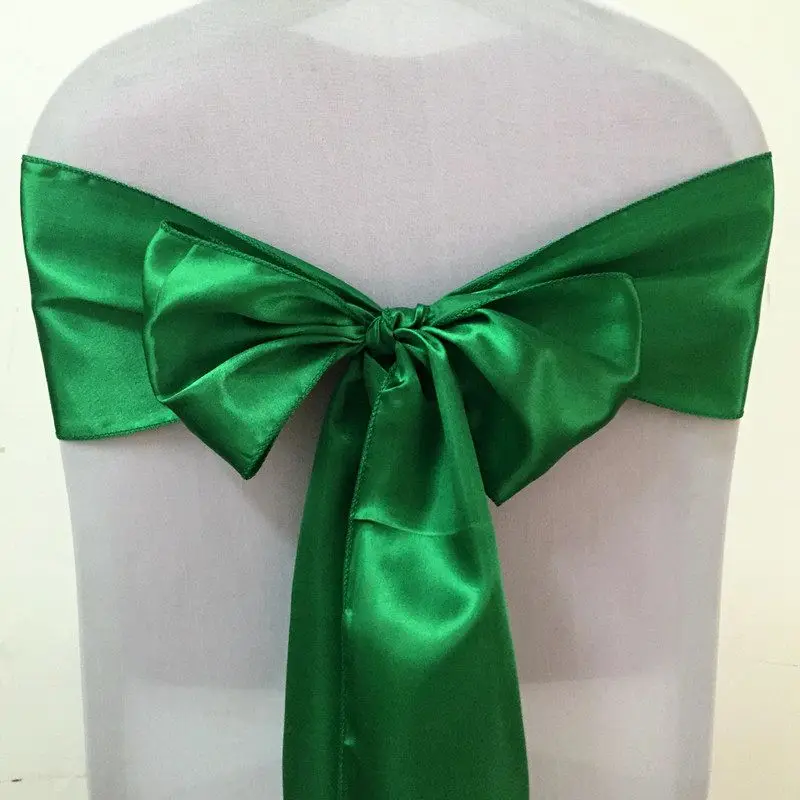 

WedFavor 100pcs Emerald Green Wedding Chair Bow Butterfly Ties Satin Chair Sashes For Party Banquet Event Hotel Decoration