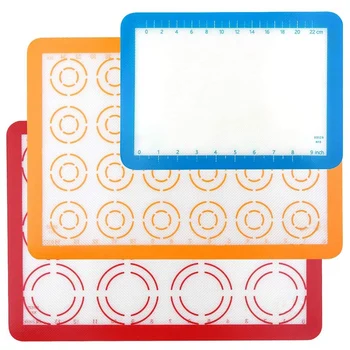 

Macaroon Silicone Baking Mat, Non-Stick Cookie Baking Mat, 2 Half Sheets and 1 Quarter Sheet, Perfect Baking Pad Cookie