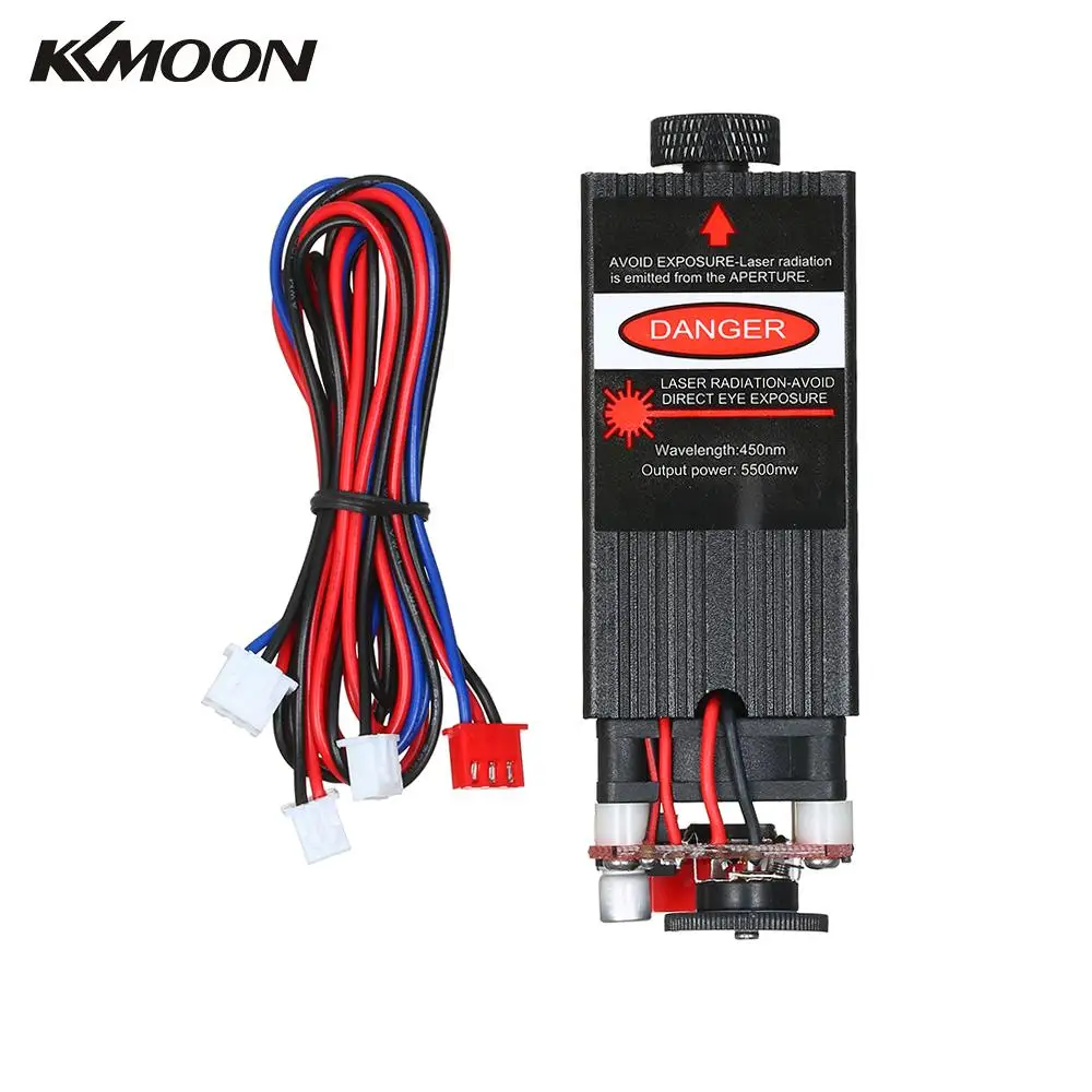 KKMOON 500mw/ 2500mw/5500mw Module de tête Laser bleu professionnel réglable focalisable pour routeur de CNC/Machine de gravure bricolage