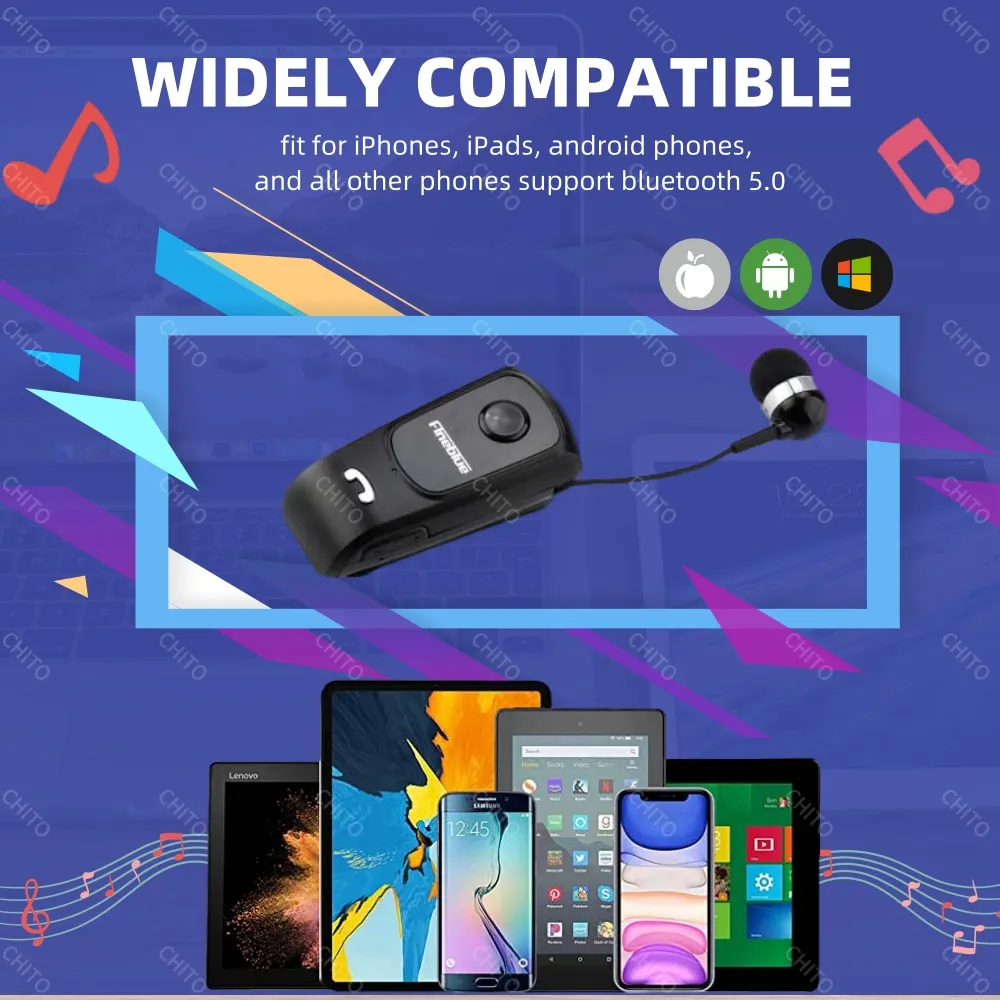 Fineblue F920 Pro Bluetooth 5 0 Retractable Earphone Wireless Clip for iPhone 11 Bluetooth earphone with Mic Earphone bluetooth