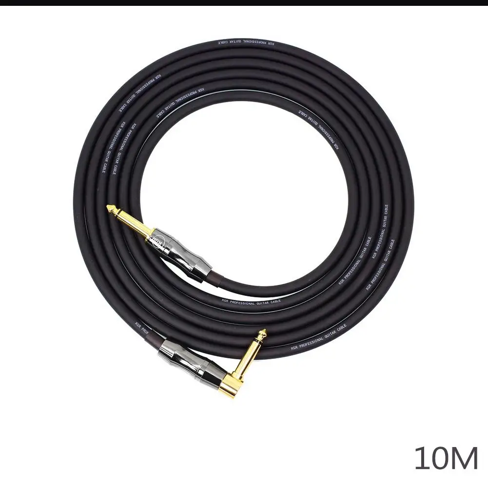 Guitar Audio Cable Connecting Line Electric Guitar Bass Piano Keyboard Drum Instrument Noise Reduction Shield Guitar Wire 20AWG - Color: 10 meters