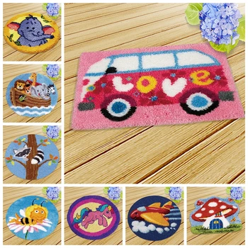 

Knooppakket Latch Hook Kits Diy Needlework Mat Woolens Fashion Quality Klink Haak Kussen BloemSofa Shape Cushions Do It Yourself