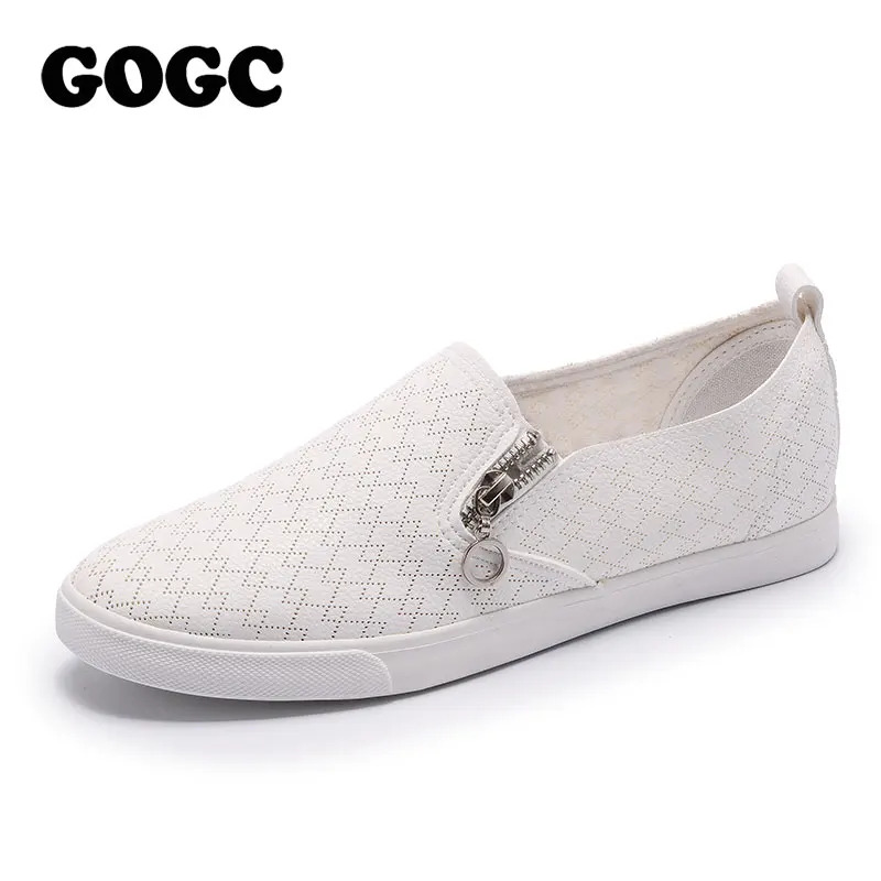 G941-2 GOGC/ новые слипоны женская обувь с отверстием дышащая обувь на плоской подошве Для женщин модные женские туфли Спортивная обувь на лето и весну обувь - Цвет: G941-2
