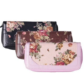 

Women Long Fashion Wallet Clutch Bag Zipper Purse Flower Print Large Capacity Wallet