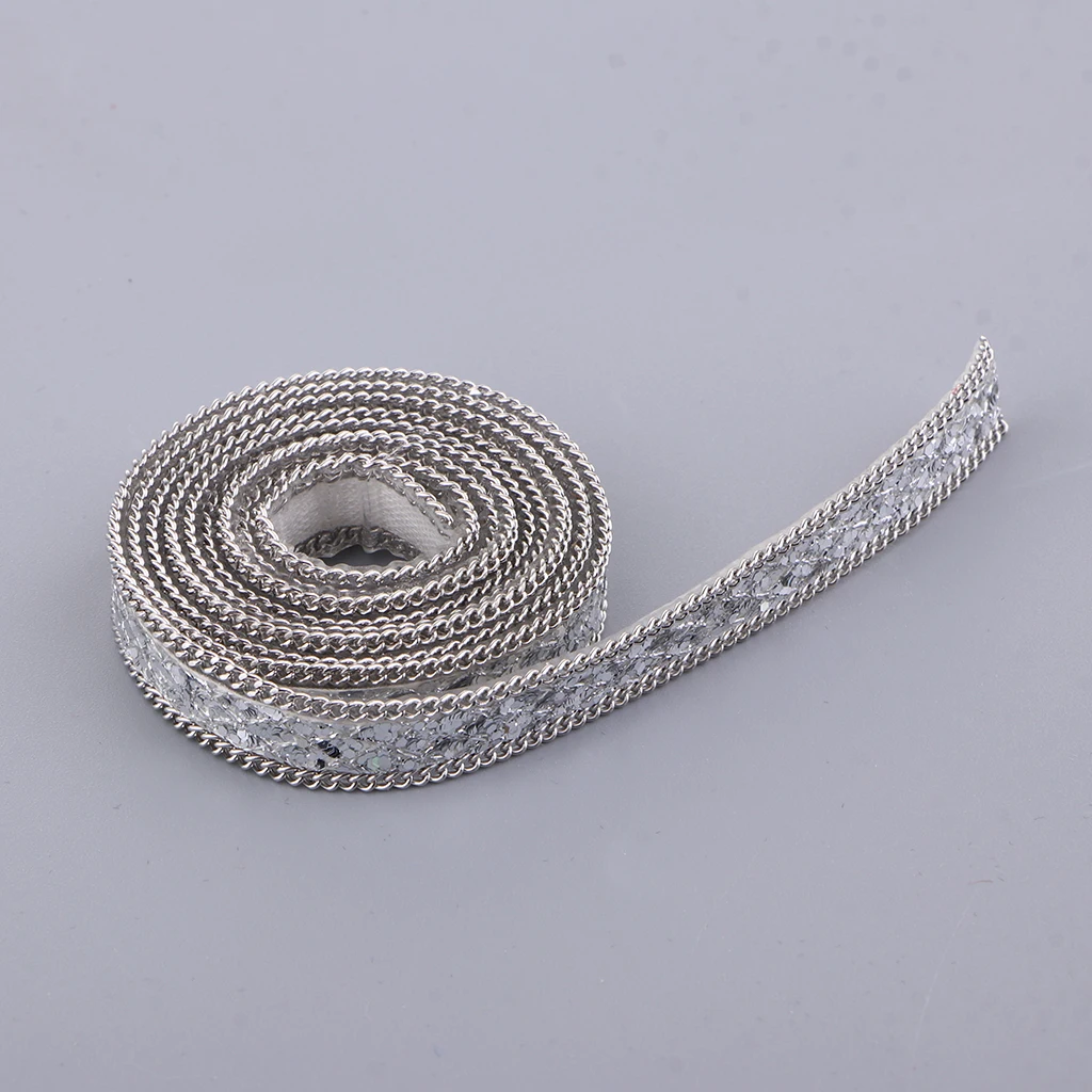 1 Yard 10mm Beaded Lace Trim for Clothes Dress DIY Craft Crystal Rhinestone Applique Decorative Banding Belt Ribbon Wrap 