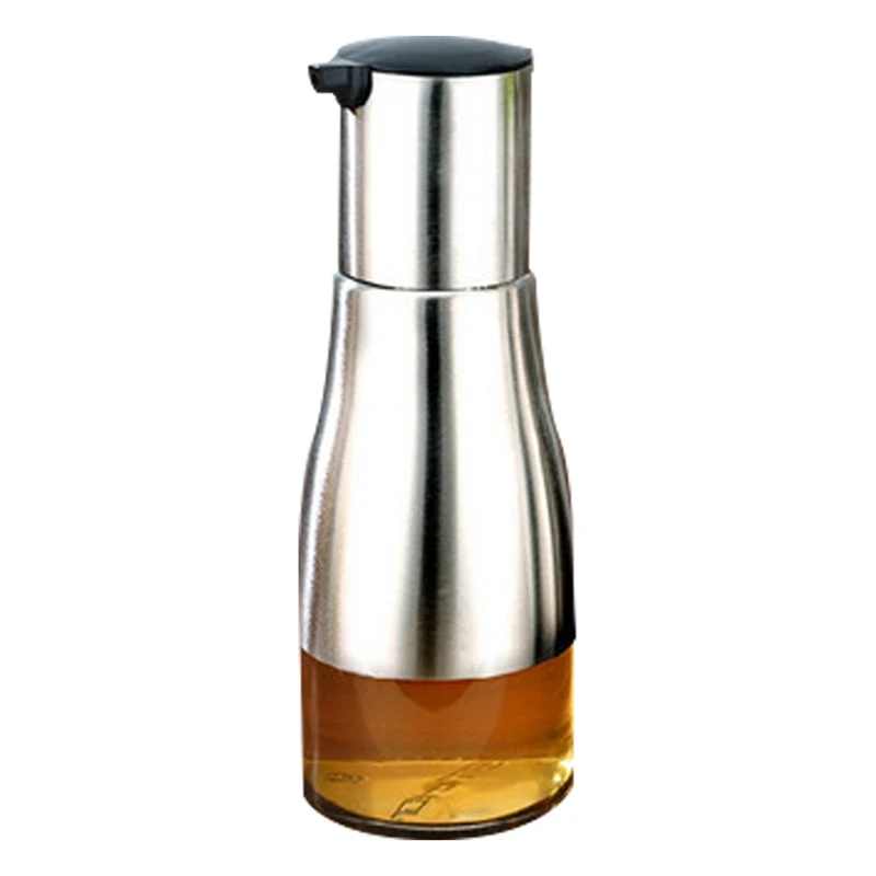 Kitchen Glass Oil Bottle Stainless Steel Leak-proof Soy Sauce Vinegar Cruet Storage Dispenser Useful Kitchen Tools