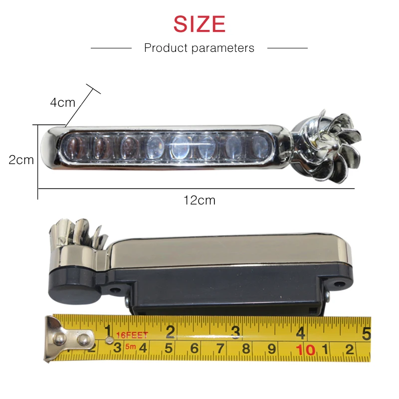 Автомобильный светильник, 2 шт., ветровая энергия, нет необходимости в внешнем питании, дневной ходовой светильник, Предупреждение автомобильный Головной фонарь, светодиодный фонарь для автомобиля