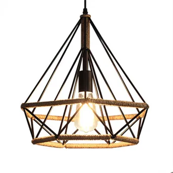 

Nordic Retro Industrial Chandelier Iron Diamond Decoration Lamp Creative Restaurant Dining Room Cafe Light Home Decor A1154
