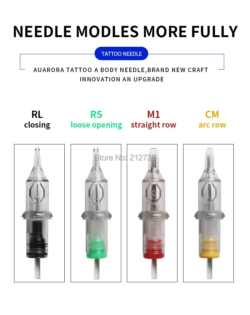 JSCOLOUR Иглы для татуировки, картридж, Круглый лайнер 1201/03/05/07/09/11/14RL RS 20 шт./лот для моторной татуировки