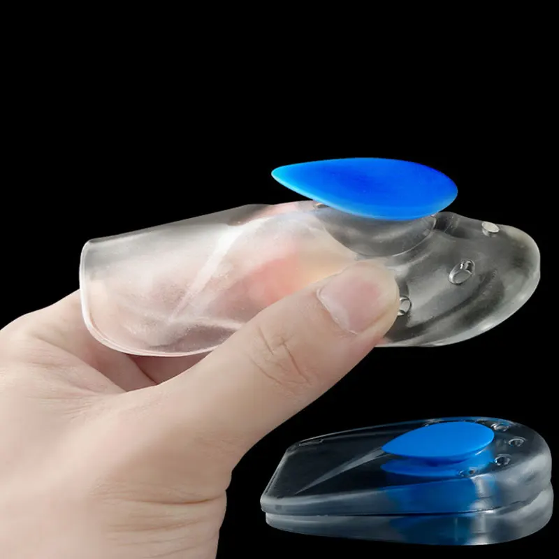 

Silicone Increase Insole Solid Color Heel Pad Sports Shock Absorber Heighten Heel Pad Unisex Half Size Insole High Quality