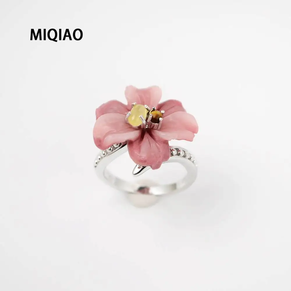 Кольцо MIQIAO из натурального камня женское регулируемое ювелирное изделие
