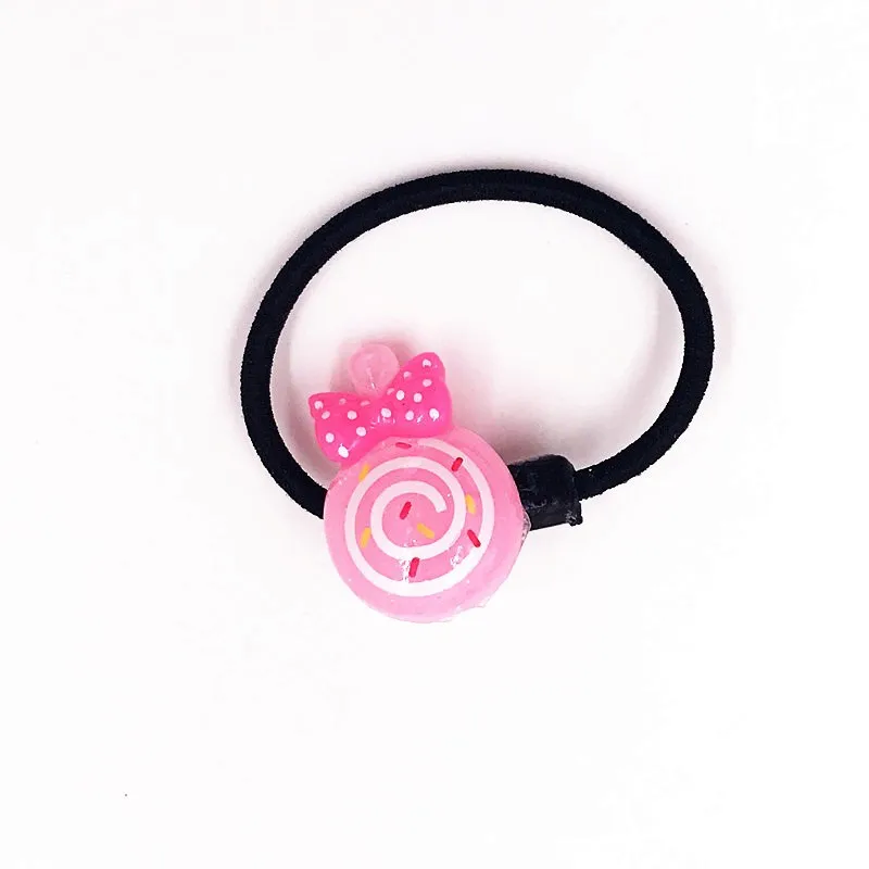 Сиренево-синего цвета 1PCS Candy Cake Ice cream Girls Hairbands Kids Elastics Hair Bands Hair Accesorios Children Hair Rope Headwear hair ties - Цвет: Сиренево-синего цвета