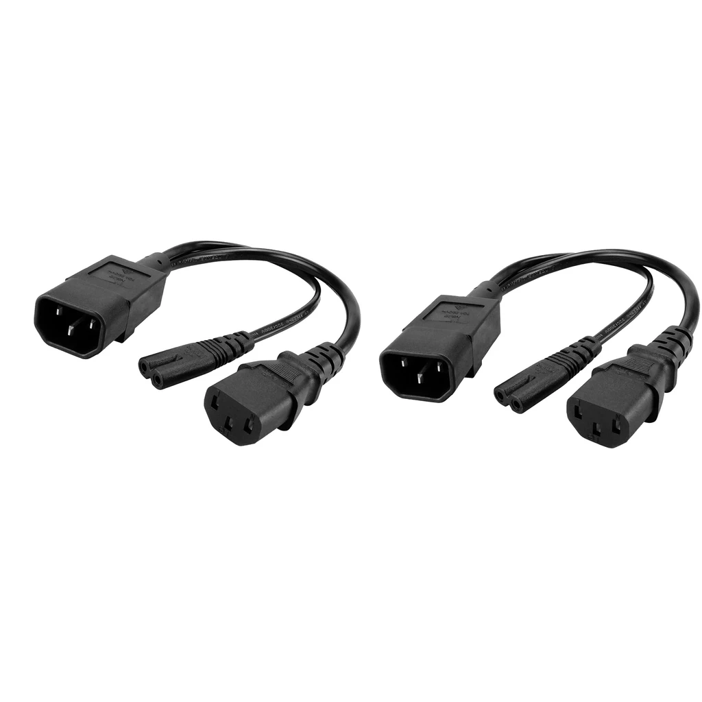 2x IEC320-C14 для C13 + C7 Мощность шнур адаптера мужского и женского пола 3-контактный UPS