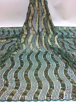

Organza Hot Sale Nigerian Sequins Laces Fabrics 2019 High Quality African Lace Fabric Wedding French Net Lace Fabric