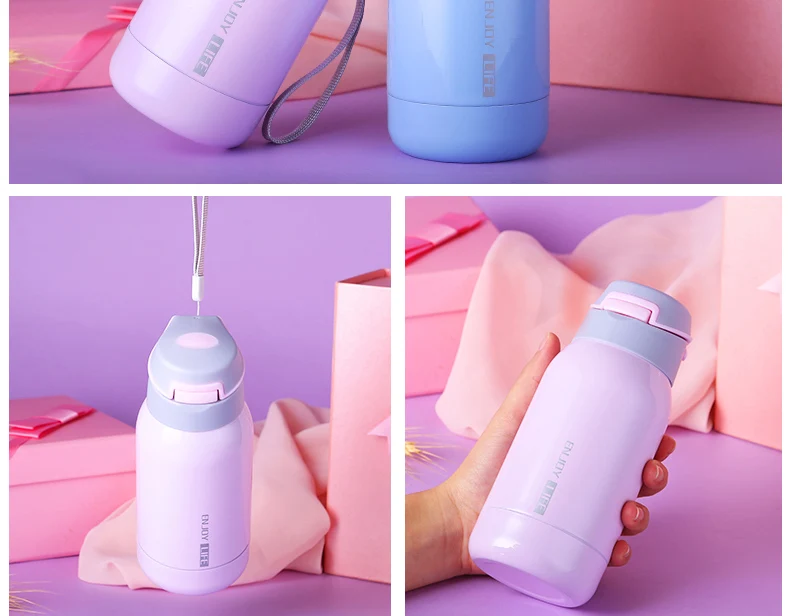 Pupils Vacuum Flask with Straws, Adults, Pregnant Womens Cups, Large-capacity Drinking Straws, Cups, Children Go Out and Carry