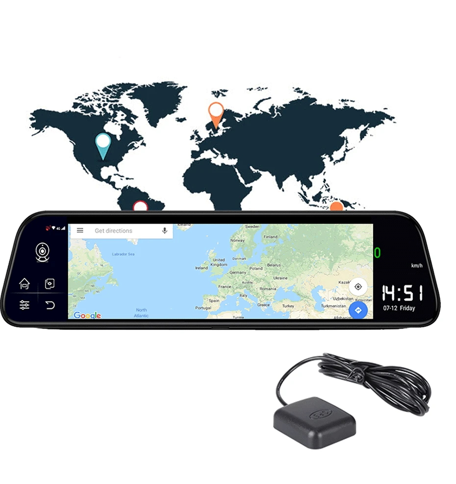 Автомобильный семейный видеорегистратор 12 дюймов, 4G, Android 8,1, Автомобильный видеорегистратор, зеркало заднего вида, камера 2 ГБ+ 32 ГБ, gps навигация, ADAS, wifi, FHD, 1080 P, видео рекордер