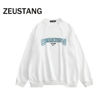 

Zeustang Hoodies sports Letter Print Sweatshirts Streetwear Hip Hop Long Sleeve Casual Men Loose Fashion Tops Outerwear