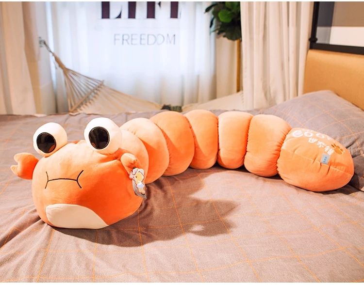 new cute caterpillar plush toy girl holding doll bed sleeping long pillow animal panda deer toy 51inch 130cm (5)