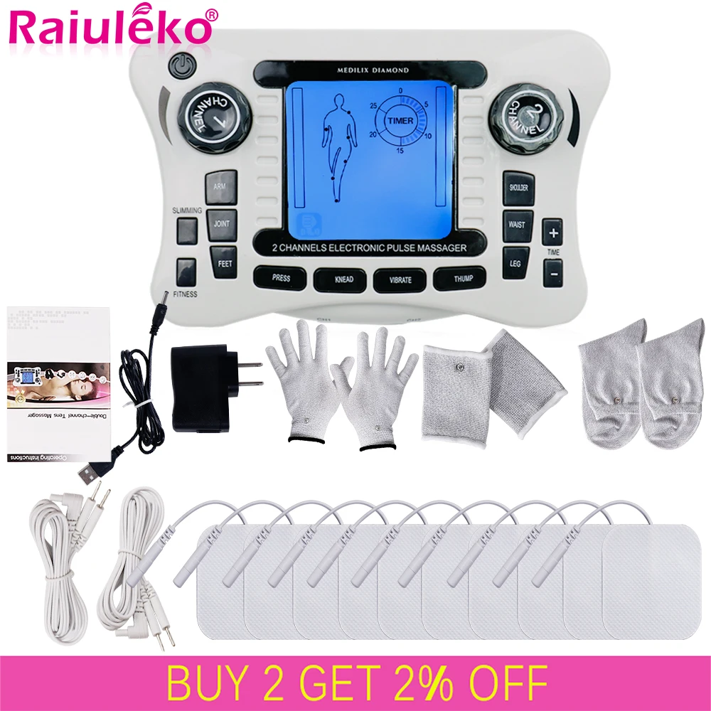 12 Modes Electrical Tens Pulse Massager EMS Muscle Stimulator Acupuncture Digital Frequency Physiotherapy Machine Fat Burner muscle stimulator