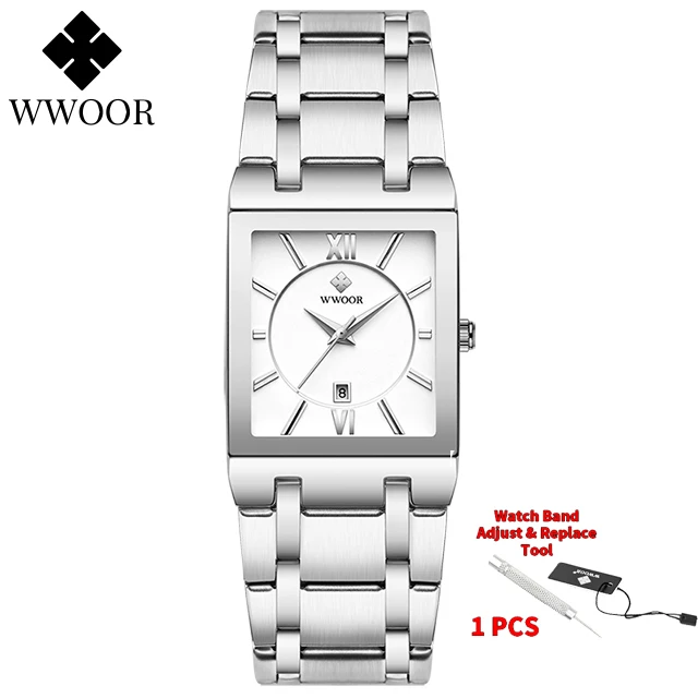 Relogio Masculino WWOOR Gold Black Watch Men Quartz Waterproof Wrist Watch For Men Fashion Square Casual Clock Male Dropshipping 