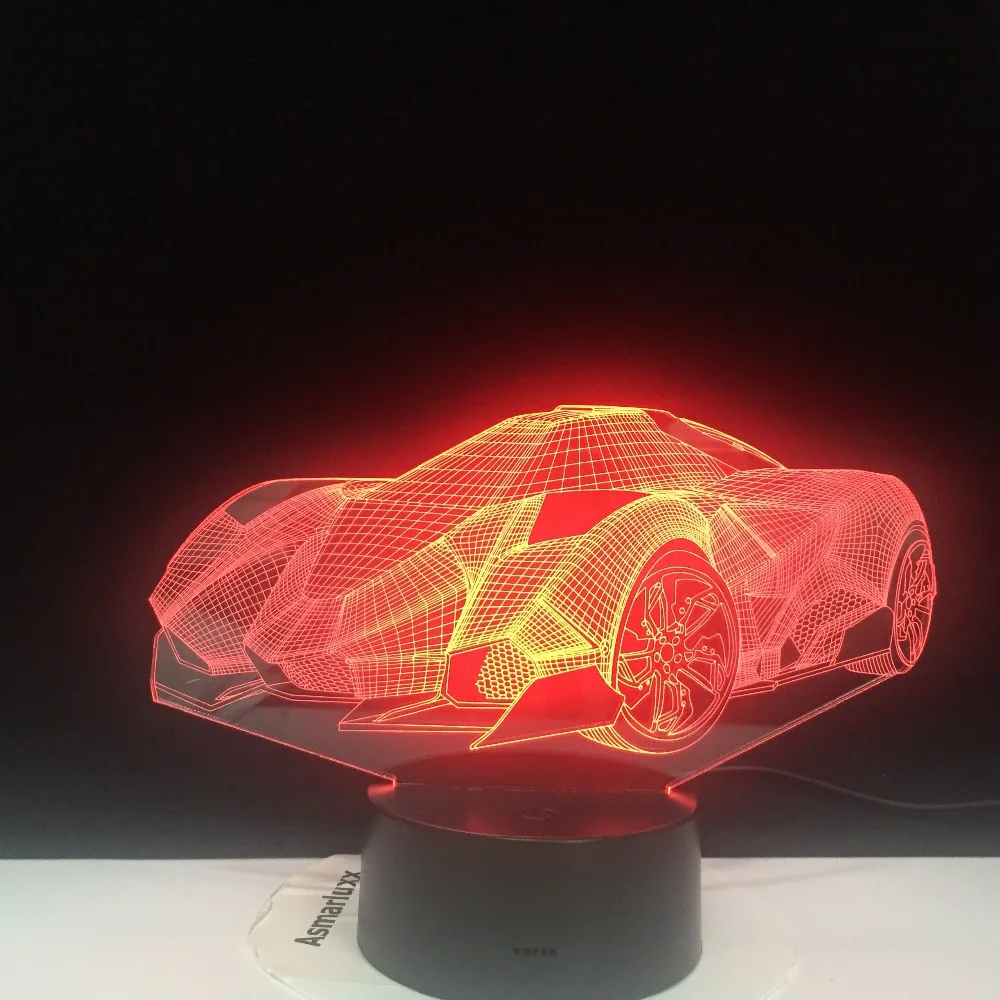 Научная фантастика автомобиля концепция автомобиля 3D лампа на батарейках реалистичный подарок для ребенка светодиодный ночник лампа по индивидуальному заказу дропшиппинг