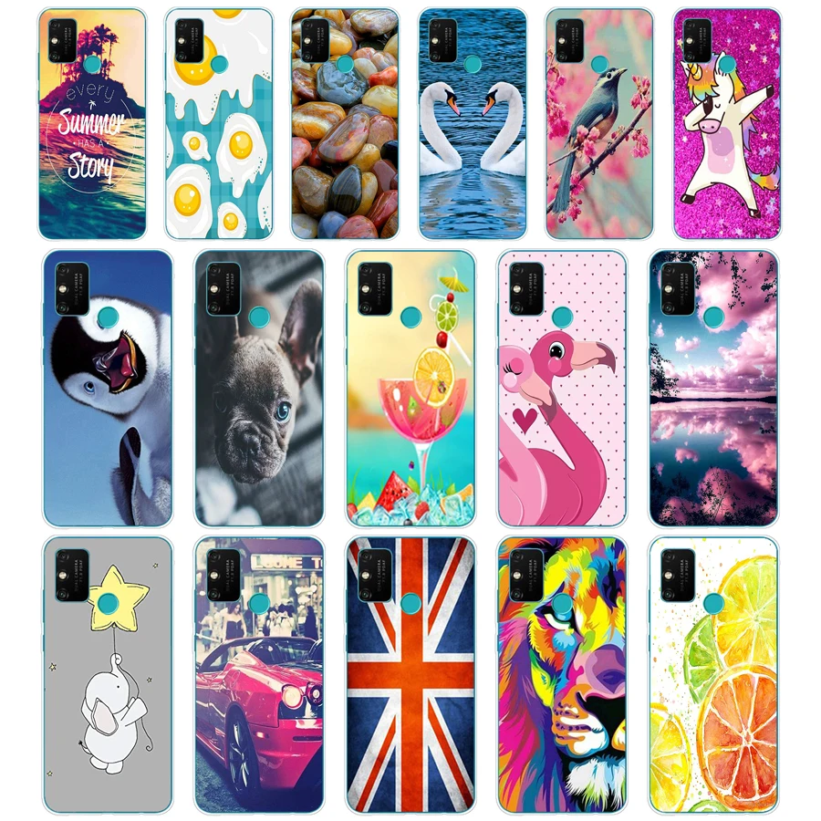 Чехол для HONOR 9A чехол 6 3 &quotчехол телефона из мягкого ТПУ с рисунком и силикона
