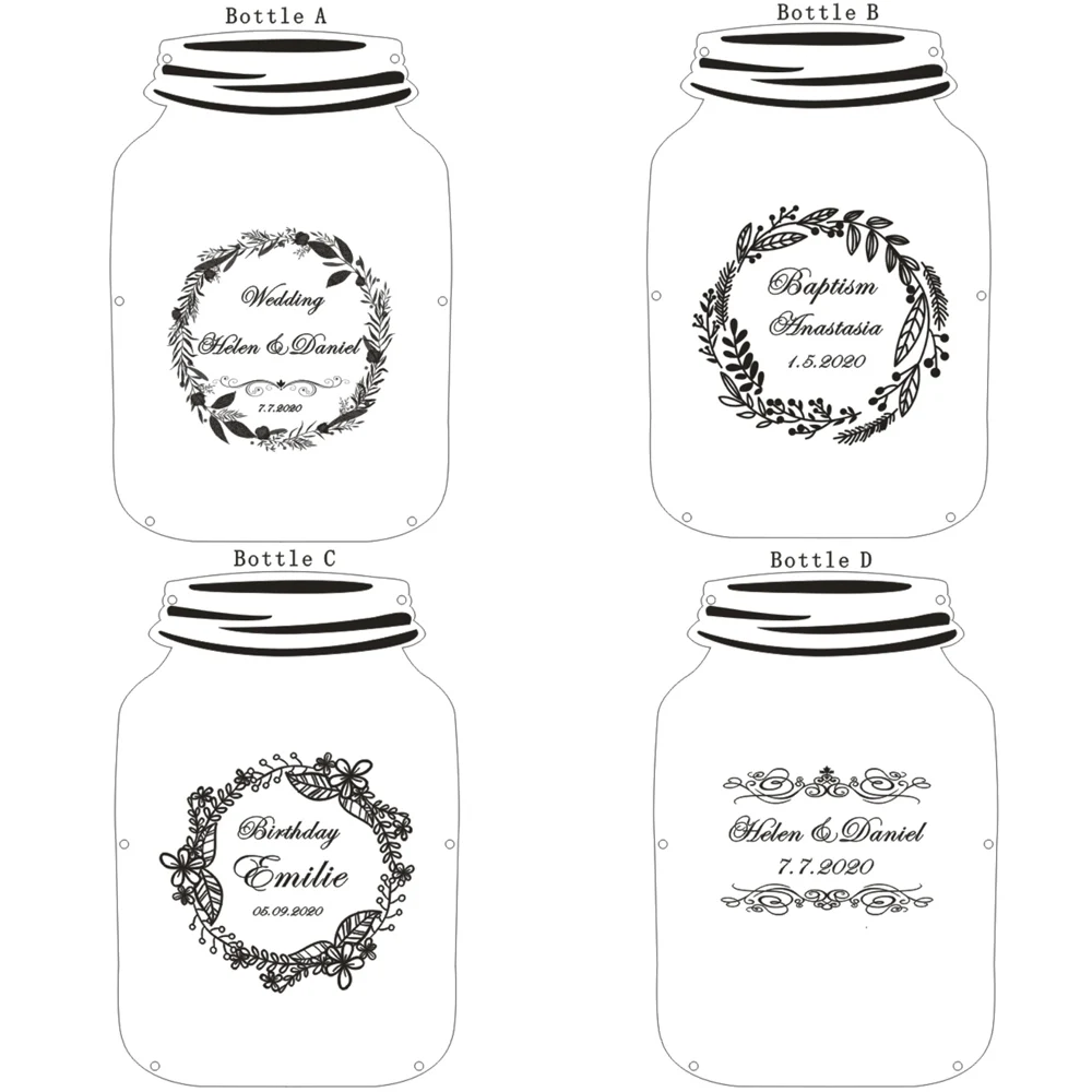 Personalised Wedding Guest Book Rustic Wedding Gift Babyshower Custom Droptop Box Wedding Decoration Alternative Heart GuestBook (7)