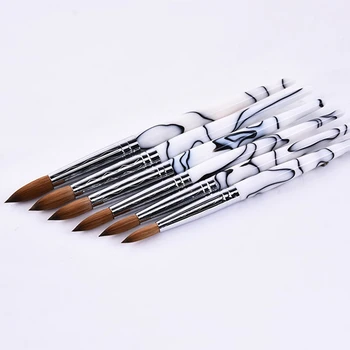 

1Pcs plastic Nail Brush Classical Design White plastic Handle Kolinsky Sable Brush Profession Nail Art Salon