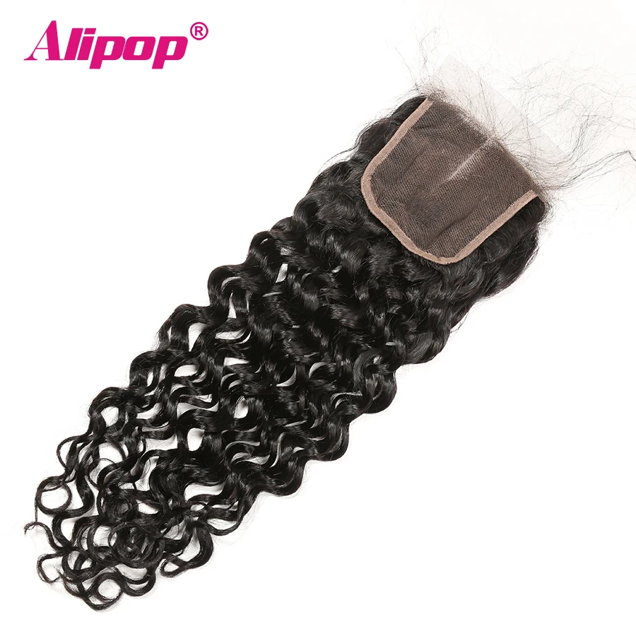 Water Wave Bundles With Closure Can Customize Into A Brazilian Water Wave Curly Wig Remy Human hair Bundles With Closure ALIPOP (6)