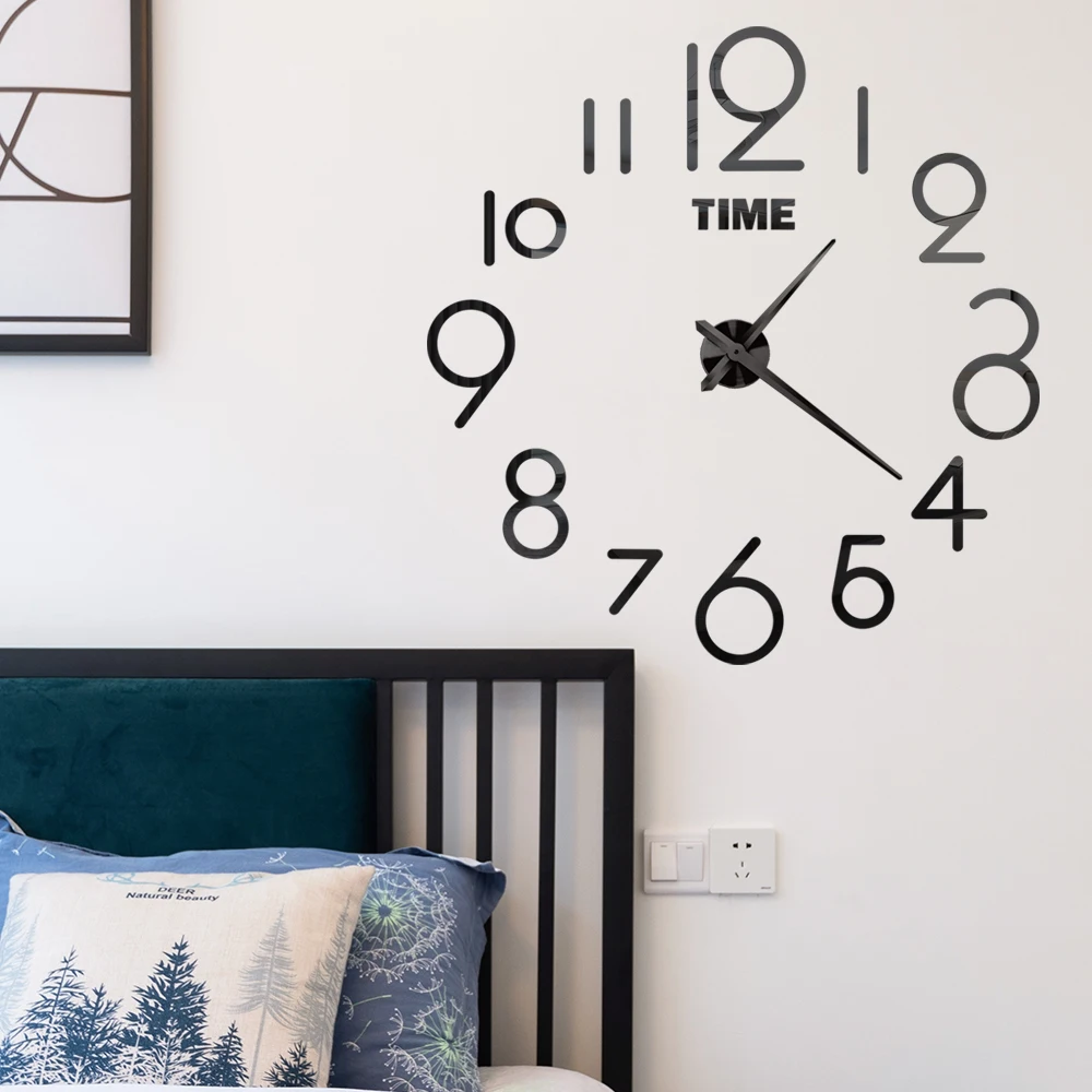 3D Large Wall Clock reloj de pared DIY Quartz Watch Acrylic Mirror Stickers Horloge Murale Home Decor Clocks 2021 Modern Design