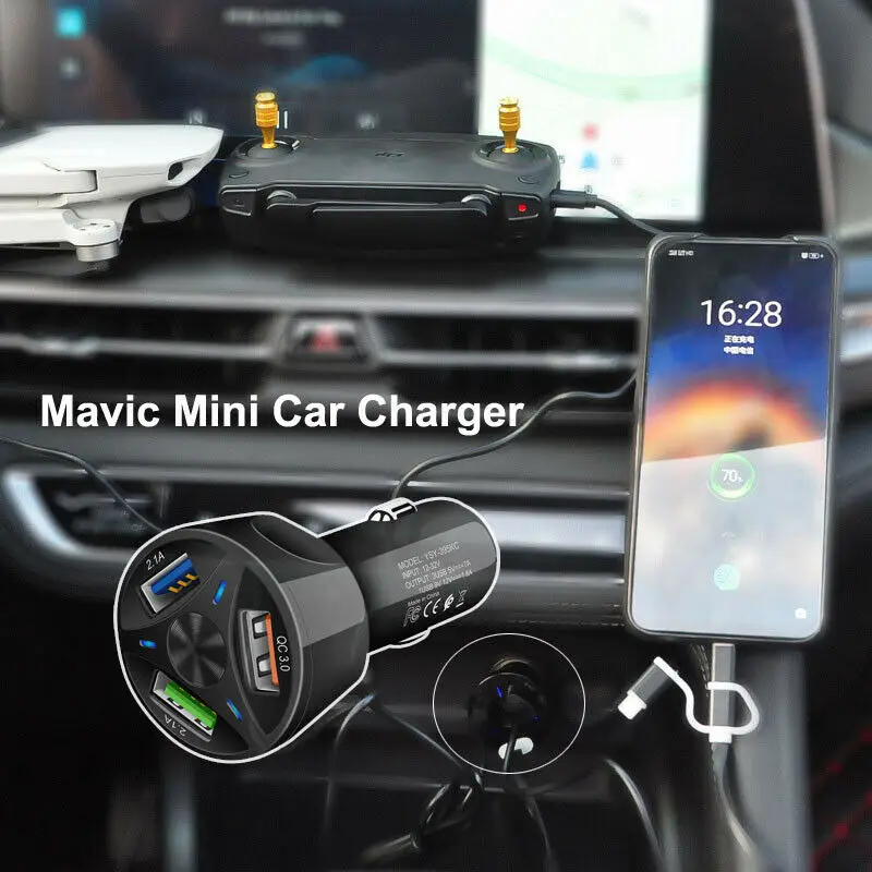 New DXT STARTRC Quick Charge 3.0 Car Charger USB Plug Chage Charger Adapter For DJI Mavic Mini Drone Accessories 