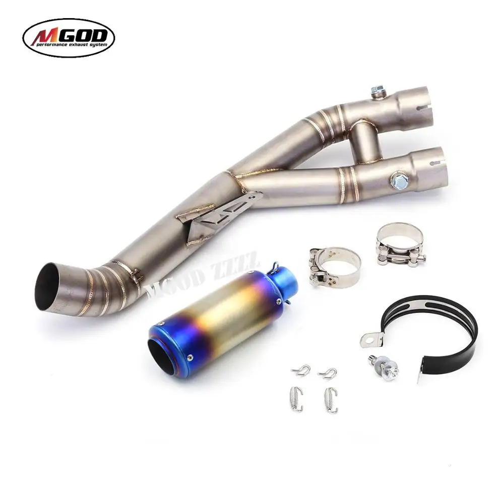 Для Yamaha YZF R1 MT10 YZF-R1 MT-10- мотоциклетная выхлопная труба без шнуровки средняя Соединительная труба для мотоцикла - Цвет: C