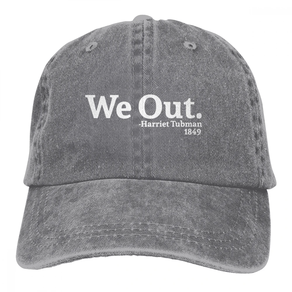 We Out Harriet Tubman Casquette черные унисекс Мужские Женские джинсовые бейсболка с ремешком кепки Регулируемая шляпа для гольфа папа