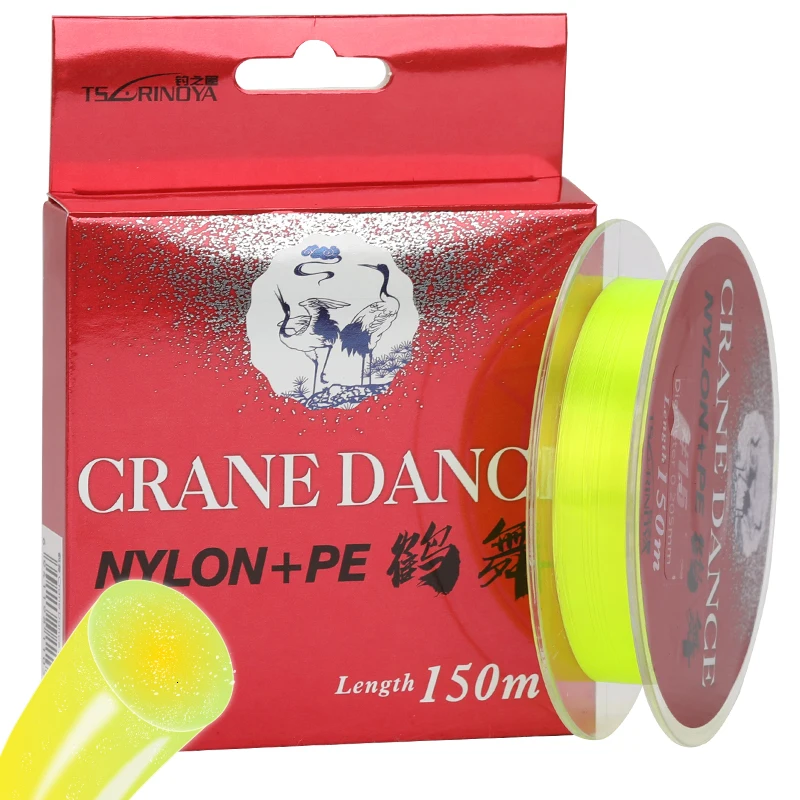 TSURINOYA CRANE DANCE 150 м нейлоновая леска из мононити нейлоновая леска HMPE молекулы сильная гладкая Карп длинная литая основная леска - Цвет: CRANEDANCB