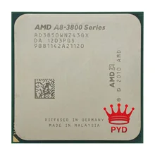 Amd A8-Series A8-3850 quad-core cpu 2.9g desktop conjunto exibir apu ad3850wnz43gx a8 3850 soquete fm1 905pin frete grátis