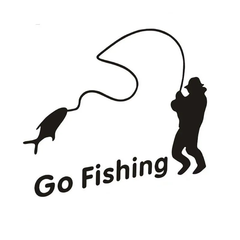 

Outdoor Sports GO FISHING Car Stickers styling Motorcycles Bumper Window Cover scratches Decal Accessories PVC 14cm x 10cm
