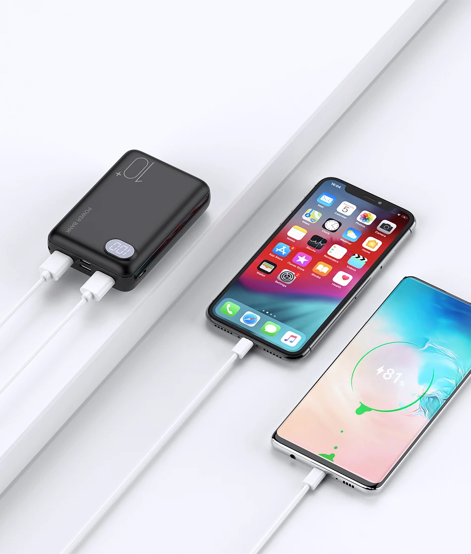 RAXFLY 10000 мАч Внешний аккумулятор для iPhone 11 портативная Быстрая зарядка внешний аккумулятор для Xiaomi повербанк двойной USB внешний аккумулятор для путешествий