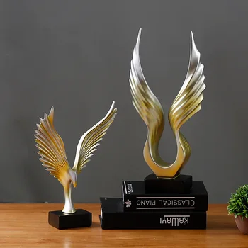 

Nordic Modern Home Decor Angel Wings Ornament Resin Individual Finishes Craft Window Desktop Display Props