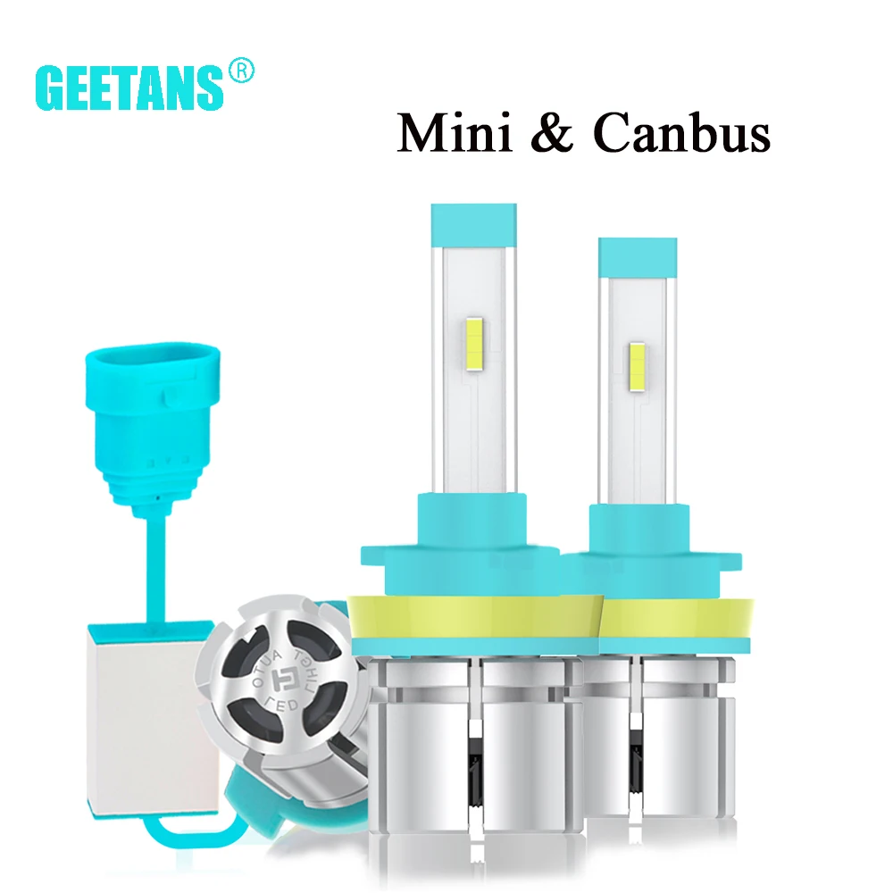 

GEETANS 2PCS H7 H11 H4 LED H1 H3 Supper Mini Car Headlight H13 HB1 HB2 9005 HB3 HB4 9003 9006 60W 12000LM CSP 6500K Canbus BE