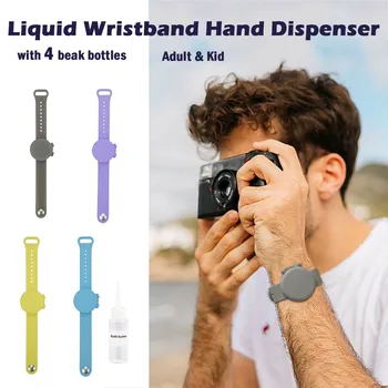 

Hand Sanitizer Disinfectant Sub-packing Silicone Bracelet Wristband Hand Dispenser Wearable Hand Sanitizer Dispenser Pumps adult