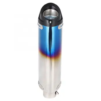 

Brand New Half Blue Motorcycle Exhaust Muffler Pipe Scooter Half Blue Stainless Steel Motorcycle Accessories