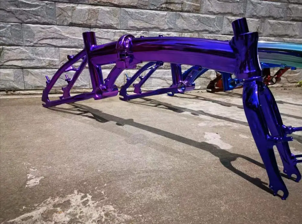 

Cool Colorful Light Folding Bike Frame 14/16inch V Brake Alloy Aluminum DIY MTB Bicycle Frame with Fork