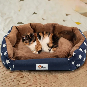 

3 Sizes Star Print Pet Bed House Kennel for Dog Puppy Kennel Waterproof Cat Litter Four Seasons Nest Warm Bed Pet Supplies