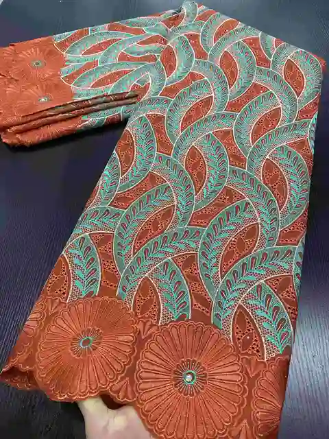 African Cotton Lace Fabric 2021 High Quality Swiss Voile Lace In Switzerland Nigerian Lace Fabrics For Wedding Dress YA3410B-5 Picture 5