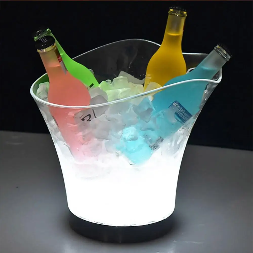 Waterproof LED Rechargeable Ice Bucket 5.5L wine whisky Cooler Colors Changing Champagne Wine Bucket for Party Home Bar nightclub