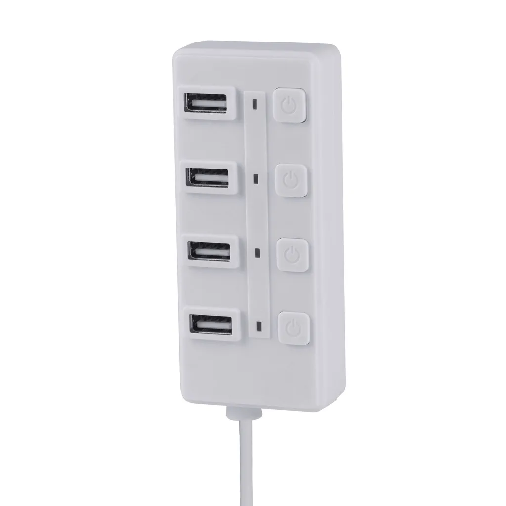 Usb-хаб 2,0 Micro Безопасный USB 2,0 Универсальный ABS Тонкий Высокая Скорость 4-Порты 480 Мбит/с концентратор с вкл/выкл кнопка включения светодиодный для планшетные телефоны