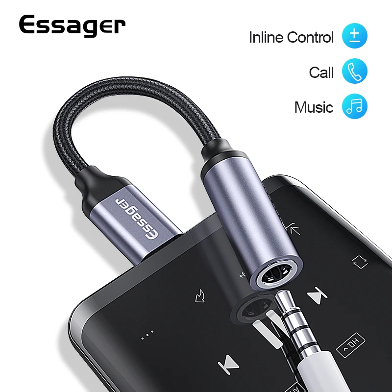Essager Тип C до 3 5 мм разъем AUX кабель адаптера для наушников huawei P30 P20 Pro Xiaomi Mi USB