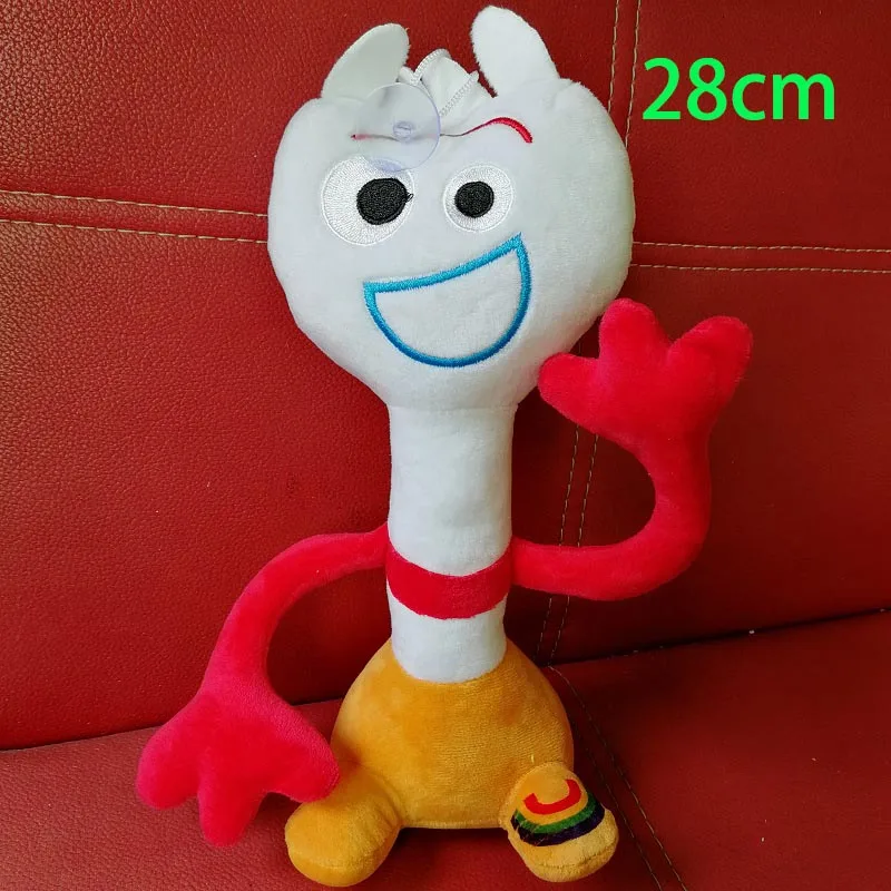 28cm plush Forky Мультфильм Фильм игрушка 4 форки мягкая плюшевая кукла брелок Подвеска Аниме фигурка игрушка для детей подарок - Цвет: 28cm plush Forky